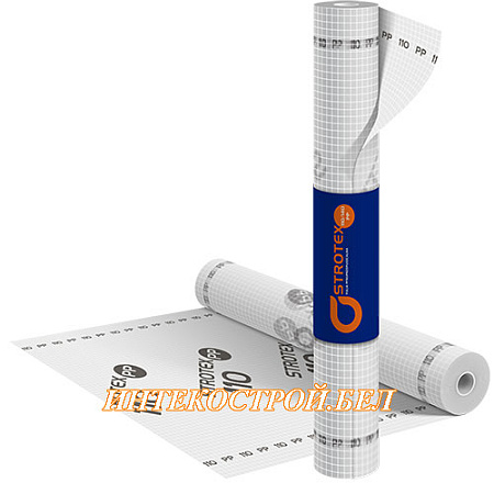 Пленка гидро-ветрозащитная армированная STROTEX 110 PP (75м2)